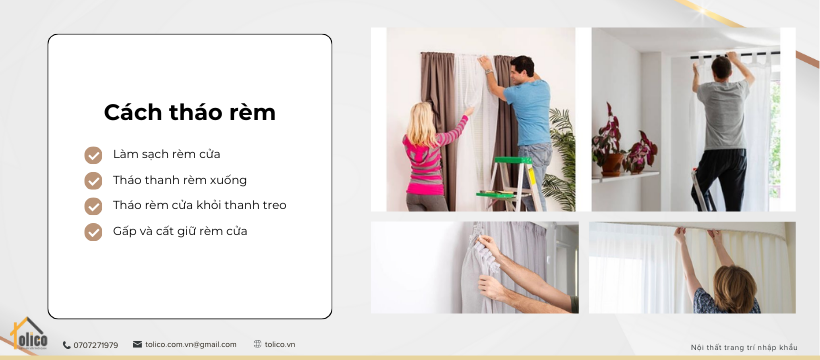 Cách tháo rèm cửa
