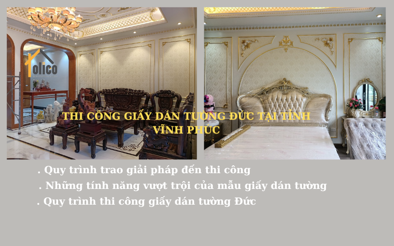 Thi công giấy dán tường Đức tại tỉnh Vĩnh Phúc