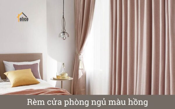 Mẫu rèm cửa phòng ngủ màu hồng
