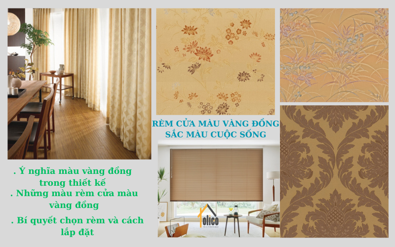 Rèm cửa màu vàng sắc màu cuộc sống