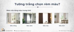 Tường màu trắng chọn rèm cửa màu gì