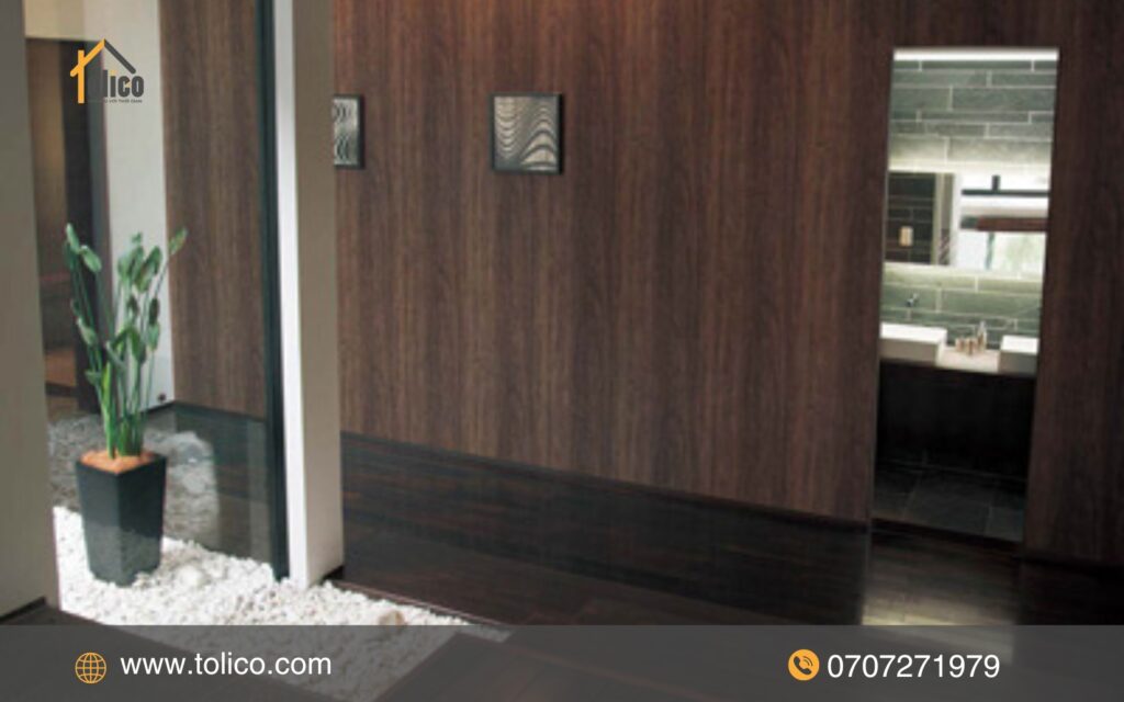 Giấy dán tường 3d giả gỗ