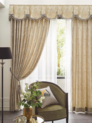 Rèm vải họa tiết tân cổ điển LS-63289